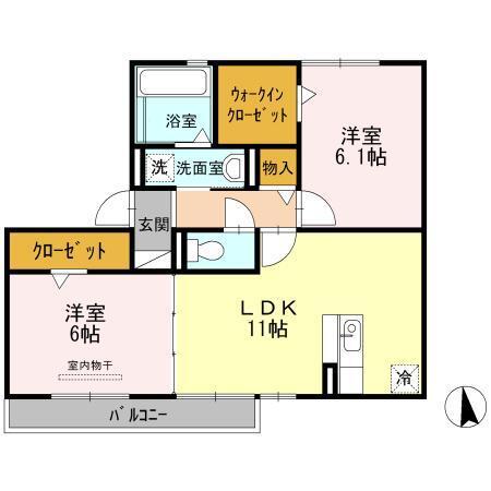 ヴィヴァン白壁（201） 間取り図画像