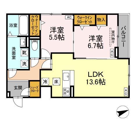 ルヴィータ広瀬（102） 間取り図画像
