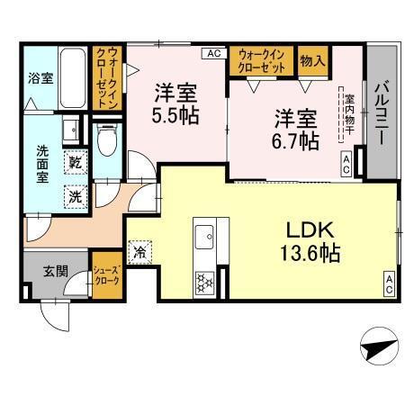 ルヴィータ広瀬（202） 間取り図画像