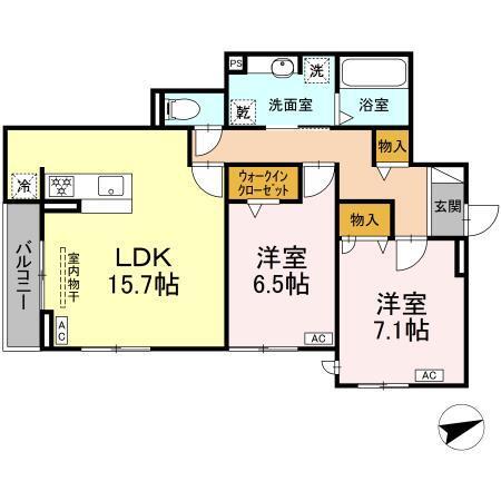 ルヴィータ広瀬（205） 間取り図画像