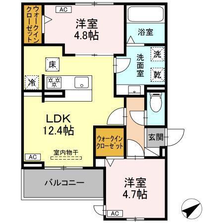 ルヴィータ川名（101） 間取り図画像