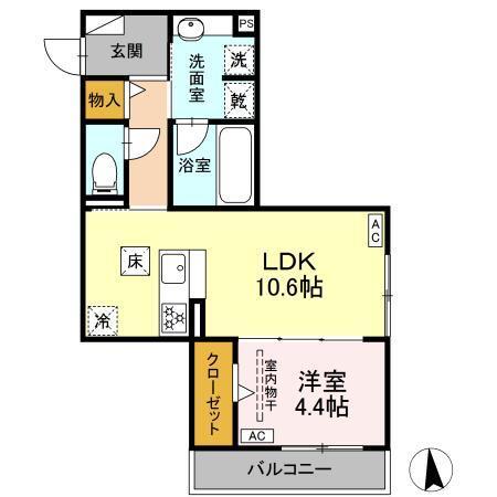 メラクラッツ（101） 間取り図画像