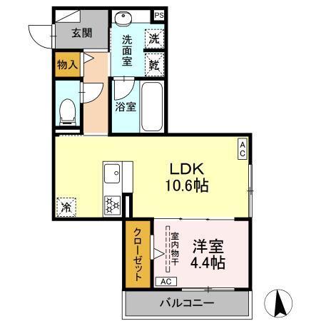 メラクラッツ（201） 間取り図画像