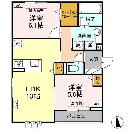 メラクラッツ（203） 間取り図画像