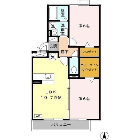 アミスター　Ａ（201） 間取り図画像