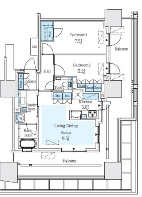 プラウドタワー名駅（404） 間取り図画像