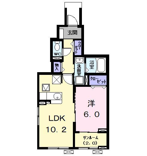 クレール・アンジュⅡ（102） 間取り図画像