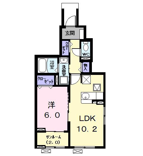 クレール・アンジュⅡ（101） 間取り図画像