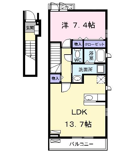 Ｌｅｍｏｎｅ（レモーネ（201） 間取り図画像
