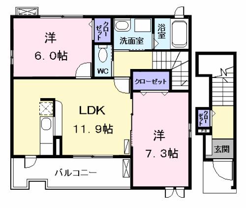 ノーブルヴィラ　Ⅰ（201） 間取り図画像