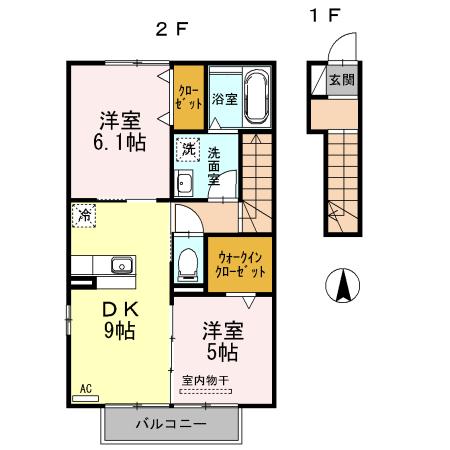 ハイツ春陽神明（203） 間取り図画像