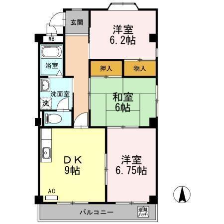ヴィクトワール尾崎山（401） 間取り図画像