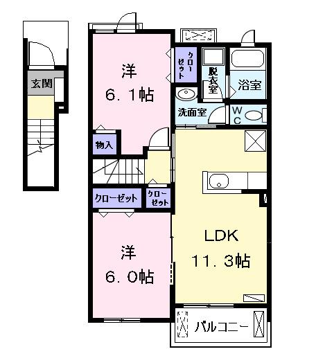 リバーサイド・ミツ（202） 間取り図画像