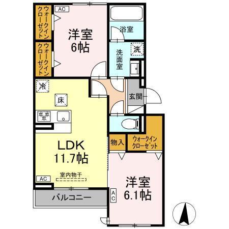カリーノ姫宮（101） 間取り図画像
