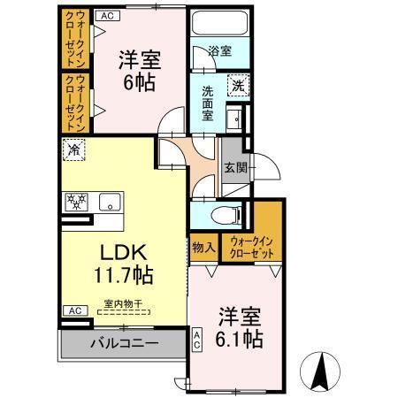 カリーノ姫宮（201） 間取り図画像