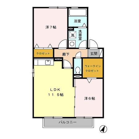 フェイバリット タウン　Ｂ（202） 間取り図画像