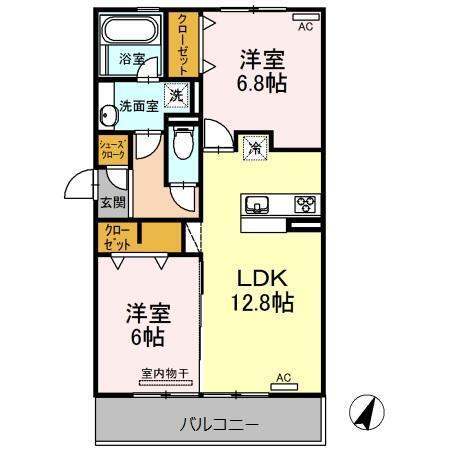 サニープレイス十一屋　Ｇ棟（301） 間取り図画像