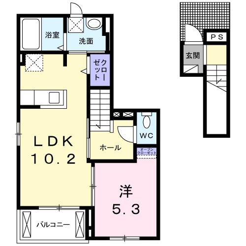 エスト（ｅｓｔ）（203） 間取り図画像