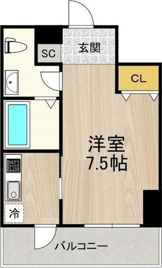 フロンティアタワー名駅南(旧CITY SPIRE 名駅南)（305） 間取り図画像
