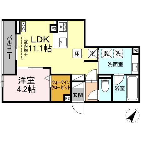 D-SOLIS一社（101） 間取り図画像
