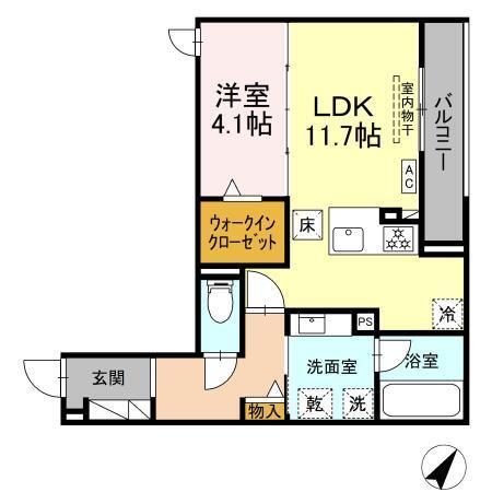 D-SOLIS一社（102） 間取り図画像