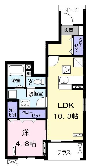 プリムローズ　Ｍ（101） 間取り図画像