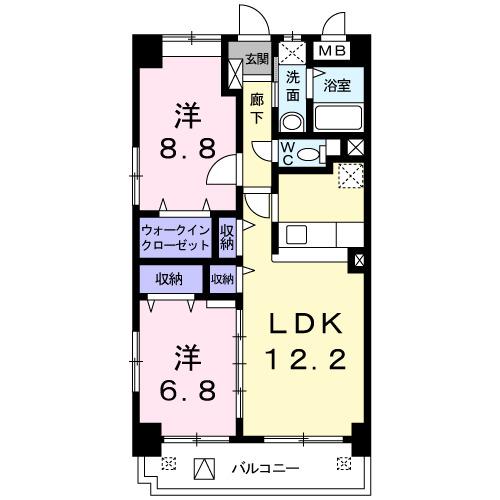 サウスヒルズ緑Ａ（207） 間取り図画像