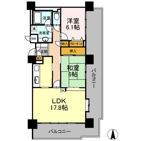 ロイヤルシャトー白壁　902号室（0902） 間取り図画像