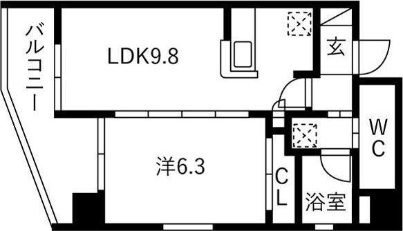 レインボーピア八熊（301） 間取り図画像