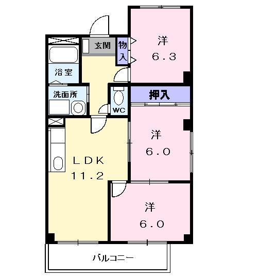 ファミールＳⅡ（401） 間取り図画像