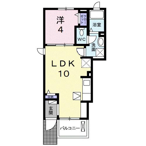 プラシード２２３　Ⅱ（101） 間取り図画像