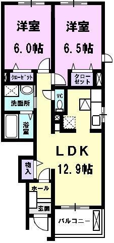ヴィラソレイユ（102） 間取り図画像