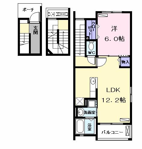 Ｄｕｅ　Ｈａｐｐｉｎｅｓｓ（301） 間取り図画像