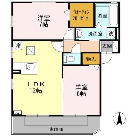ＲｉｖｅｒＥａｓｔ北畑　Ｂ（102） 間取り図画像