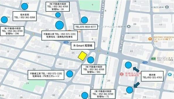 R-smart尾頭橋（302） 地形図・案内図