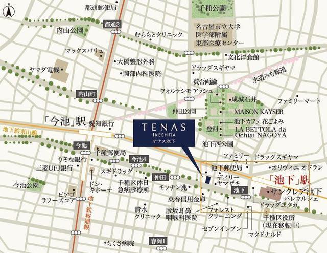 ＴＥＮＡＳ池下（テナス池下）（1108） 地形図・案内図