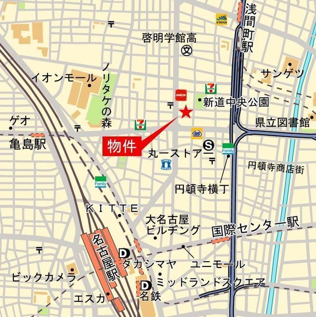 プレイズシード名駅北（703） 地形図・案内図