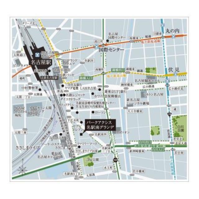 パークアクシス名駅南グランデ（1001） 地形図・案内図