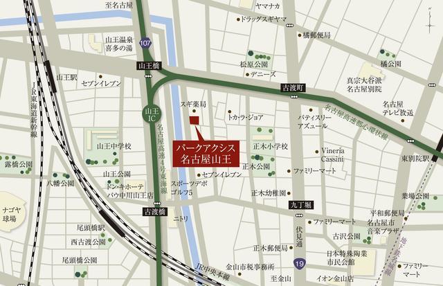 パークアクシス名古屋山王（507） 地形図・案内図