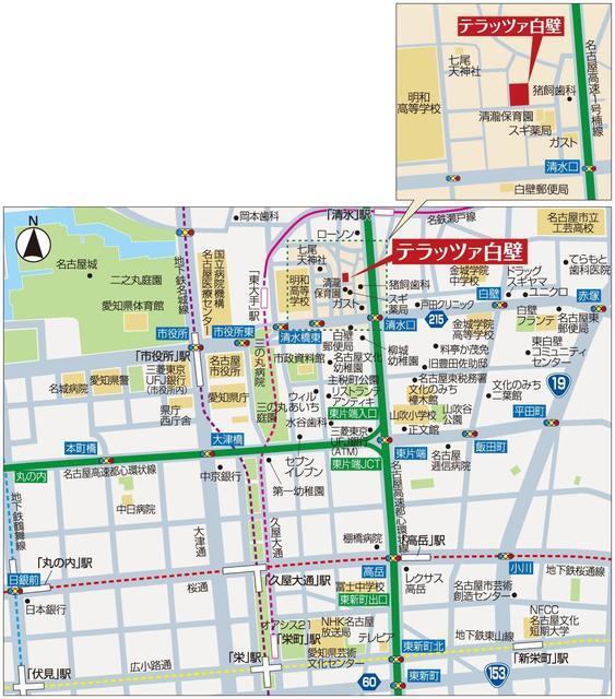 テラッツァ白壁（107） 地形図・案内図