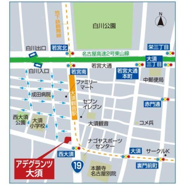 アデグランツ大須（1404） 地形図・案内図