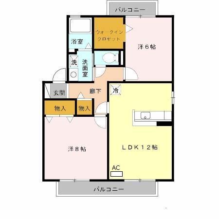 セレブリティ長吉　Ａ棟（201） 間取り図画像