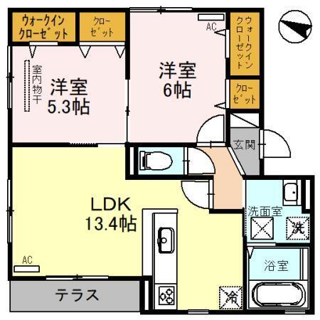 アルフォンテ上野芝（102） 間取り図画像