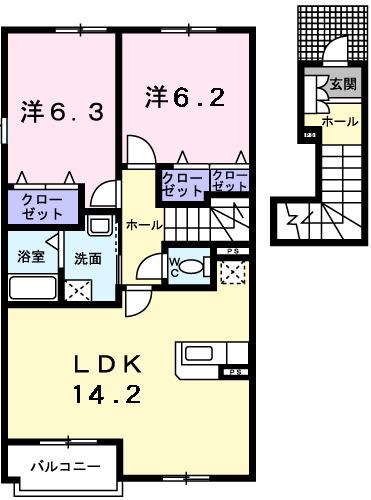 ベルソレイユ（206） 間取り図画像