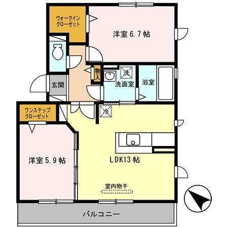 オースター1番館（201） 間取り図画像