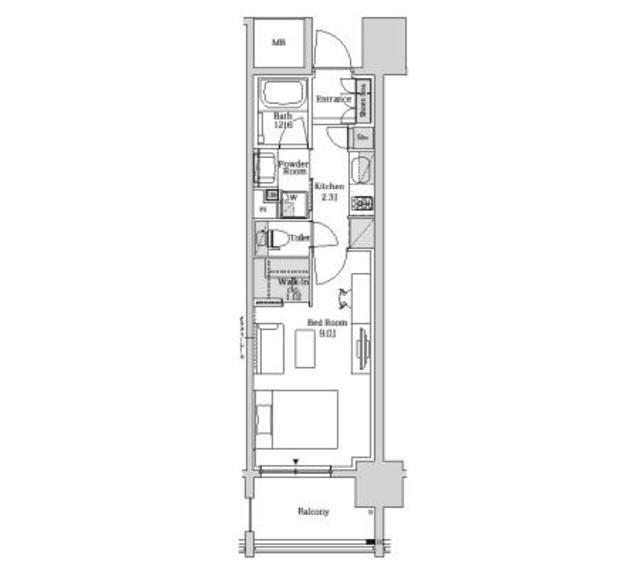 パークアクシス本町（1302） 間取り図画像
