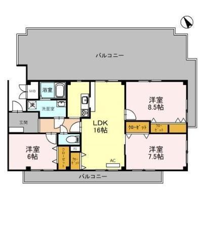 オリオノハイム　Ⅱ（402） 間取り図画像