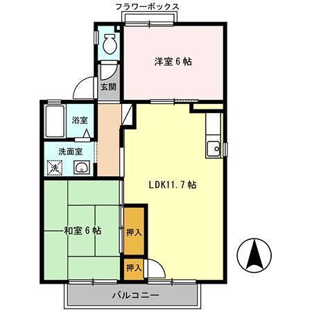 セジュール深井　Ⅰ（201） 間取り図画像