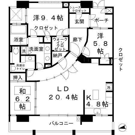 ロイヤルパークスなんば（1406） 間取り図画像