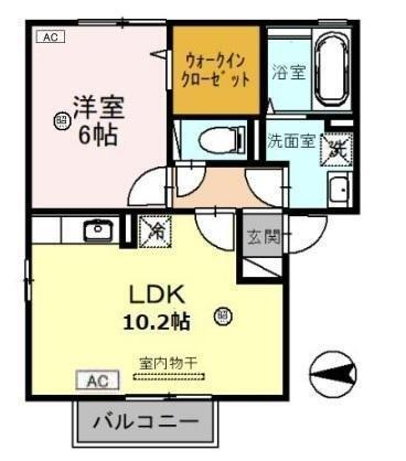 第6ウエスタンハイツ（201） 間取り図画像